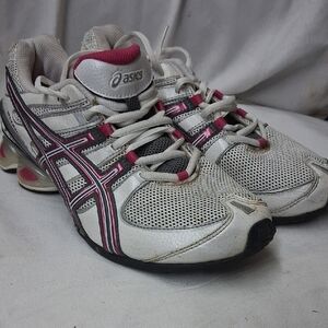 ASICS Women's White and Pink Athletic Shoes
